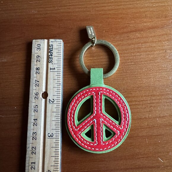 Vintage Coach Authentic Two Sided Peace Sign Key Chain - Picture 7 of 7